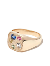 Bleue Burnham 9kt Yellow Gold Hanging Basket Sapphire Signet Ring In Gold