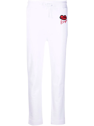 Sonia Rykiel Rouge-print Track Pants In Weiss