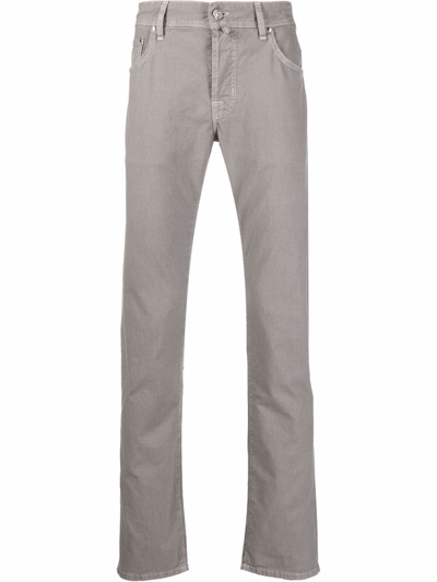 Jacob Cohen Low-rise Slim-cut Trousers In Grau