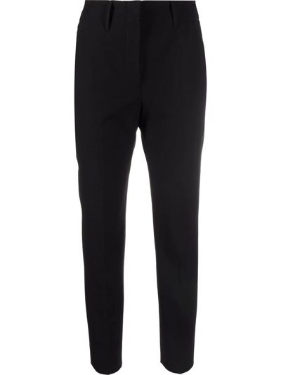 Incotex Cropped Virgin-wool Trousers In Nero