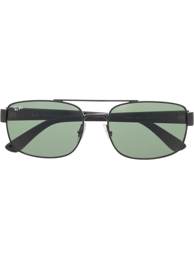 Ray Ban Rectangle-frame Sunglasses In Schwarz