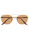 RAY BAN TORTOISE AVIATOR-FRAME SUNGLASSES