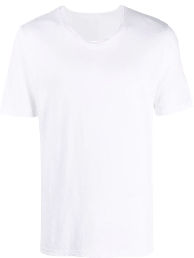 120% Lino Short-sleeve Linen T-shirt In White