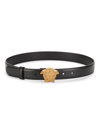 Versace Black Cintura Medusa Logo Belt In Black  Gold