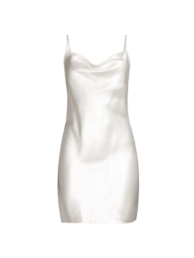 Fleur Du Mal Silk Cowl-neck Slip In Ivory