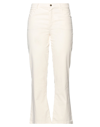 Merci .., Woman Pants White Size 8 Cotton, Elastane