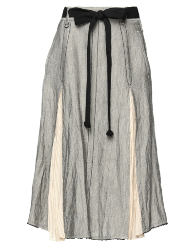 High Midi Skirts In Grey