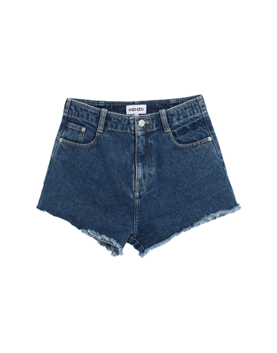 KENZO KENZO WOMAN DENIM SHORTS BLUE SIZE 30 COTTON