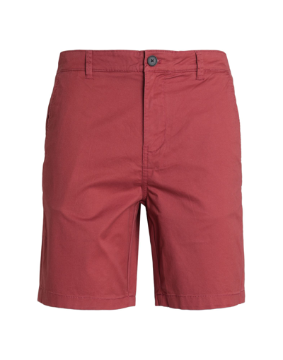 Selected Homme Man Shorts & Bermuda Shorts Brick Red Size S Organic Cotton, Cotton, Elastane In Red