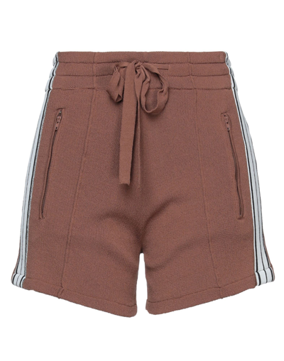 Emma & Gaia Woman Shorts & Bermuda Shorts Brown Size 4 Viscose, Polyamide