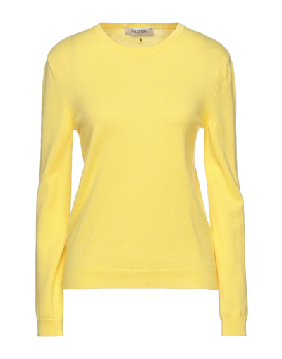 Valentino Garavani Woman Sweater Yellow Size 8 Cashmere In Yellow