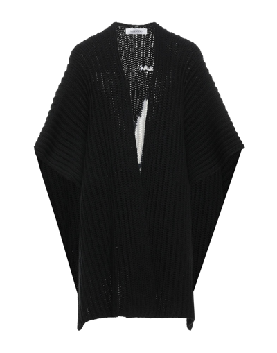 Valentino Woman Capes & Ponchos Black Size S Virgin Wool