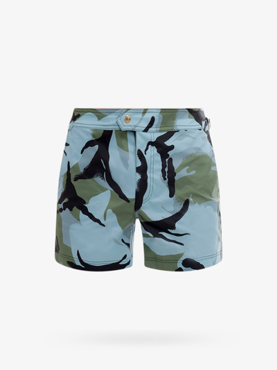 Tom Ford Slim-fit Short-length Printed Swim Shorts In Multicolor