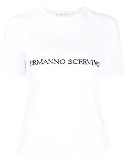 Ermanno Scervino Logo印花t恤 In Weiss