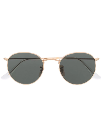 Ray Ban Round-frame Metal Sunglasses In Gold