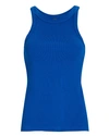 Mother The Chin-ups Ribbed Tank Top In Blue-med