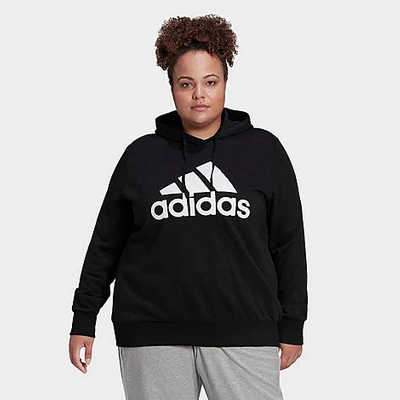 Adidas Originals Adidas Women's Essentials Relaxed Logo Hoodie (plus Size) In Black/white