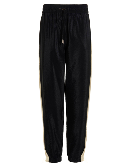 Saint Laurent Side Striped Track Trousers In Nero