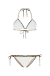 Burberry Check-trimmed Two-piece Bikini Set, White In White