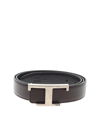 Tod's T Logo Buckle Belt In Black