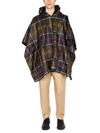 Barbour Sproof Tartan Poncho In Marrone