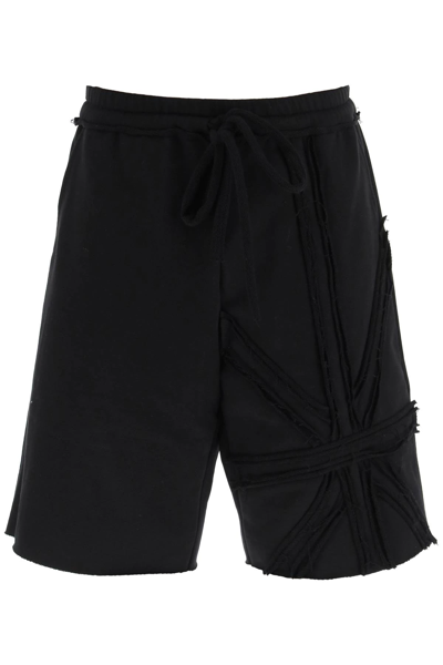 Jordanluca Union Jack Sweatshorts In Black