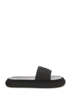 Moncler Logo-embossed Slide Sandals In Black