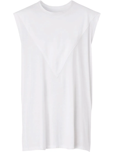 Burberry Panel Detail Sleeveless Top In White