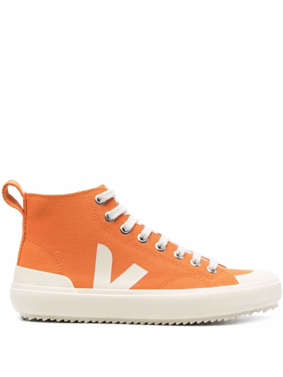 Veja V-10 Canvas Sneakers In Orange