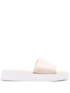 CALVIN KLEIN MONOGRAM-VAMP CHUNKY SOLE SLIDES