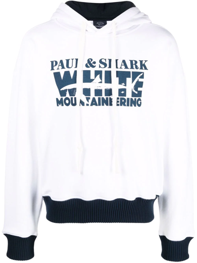 Paul & Shark X White Mountaineering Logo-print Hoodie In Weiss