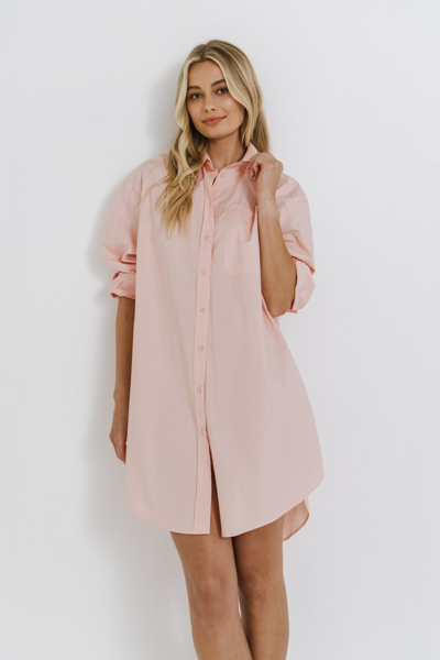 English Factory Classic Collared Dress Shirt In Pink