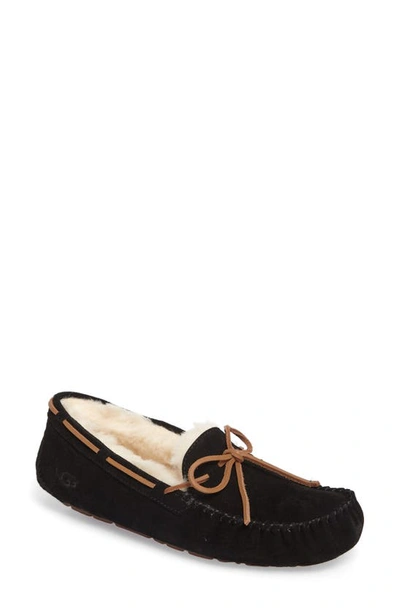 Ugg Shearling Slipper Moccasins - Dakota In Black