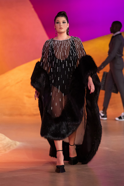 Georges Hobeika Beaded And Fur Cape