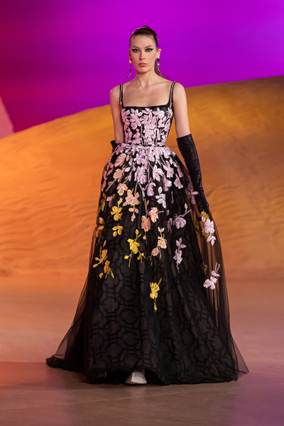 Georges Hobeika Floral Applique Ball Gown
