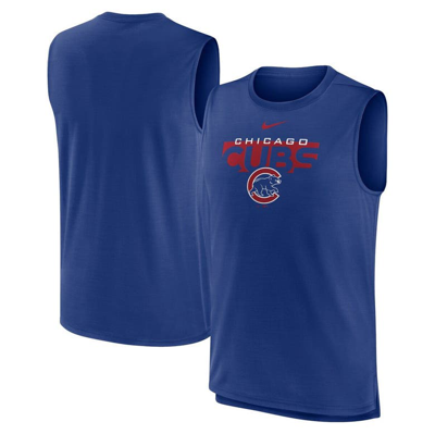 Nike Royal Chicago Cubs Knockout Stack Exceed Performance Muscle Tank Top