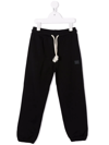 Acne Studios Kids' Mini Frack Face Patch Joggers In Black