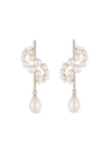 Mateo Women's Curve 14k Yellow Gold, 2-9mm Cultured Freshwater Pearl, & 0.36 Tcw Diamond Bar Drop Earrings In Gold