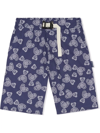 Palm Angels Blue Short For Boy With Bears In Blue