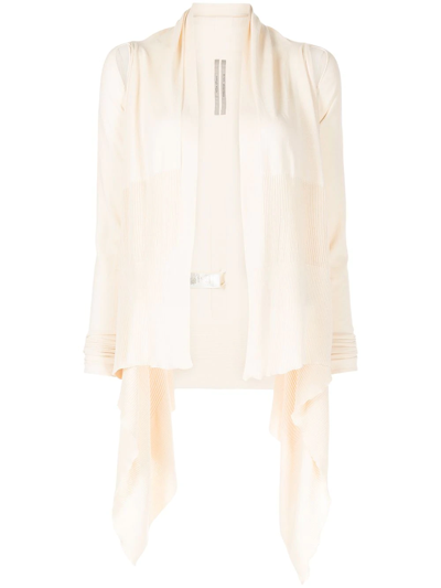 Rick Owens Cut-out Draped Cardigan In Neutrals