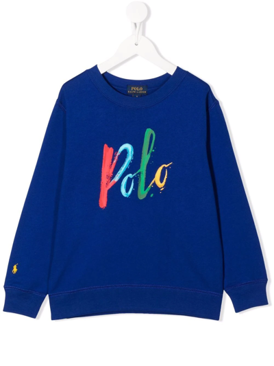 Ralph Lauren Kids' Logo-print Cotton-jersey Sweatshirt 5-7 Years In Navy