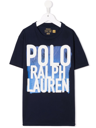 Ralph Lauren Kids' Logo-print Cotton T-shirt In Blue