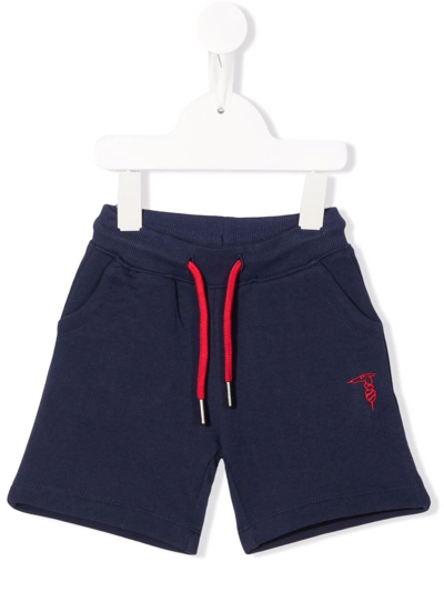 Trussardi Junior Babies' Logo-embroidered Cotton Shorts In Blue