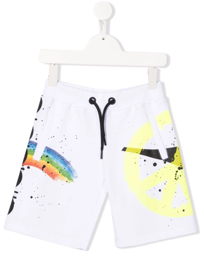Diadora Junior Kids' Graphic-print Flared Shorts In White
