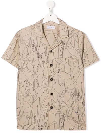 Paolo Pecora Teen Graphic-print Short-sleeved Shirt In Begie