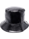 Stand Studio Vida Patent Faux Leather Bucket Hat In Black