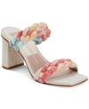 Dolce Vita Women's Paily Braided Double Strap High Heel Sandals In Coral Pastel Multi
