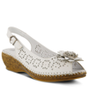 Spring Step Women's Belford Slingback Wedge Sandals Women's Shoes In White