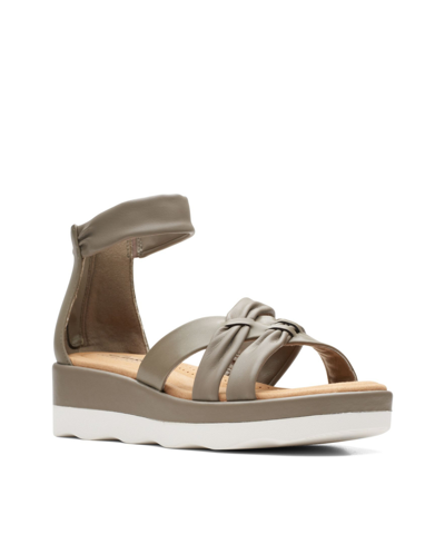 Clarks Women's Collection Clara Rae Wedge Sandal Women's Shoes In Olive