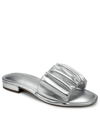 Aerosoles Women's Jamaica Flat Slide Sandals Women's Shoes In Silver-tone Metallic Vegan